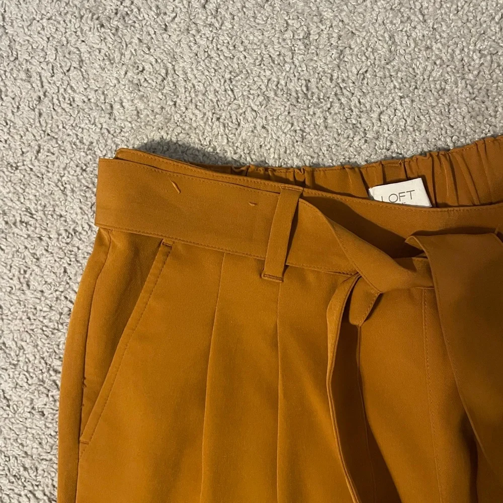 Women's Mustard Tie-Waist Pants - Picture 4 of 7